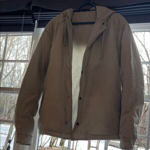 Zara Men's Beige Hooded Jacket